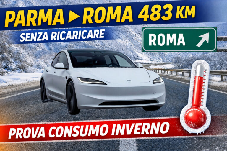 Tesla Model 3 Highland RWD LFP: 482 km in inverno senza ricaricare